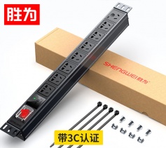 PDU機(jī)柜插座 8位16A無線自接線總控防雷 勝為PDU機(jī)柜機(jī)房專用插座插排接線板 XP16A-008SD