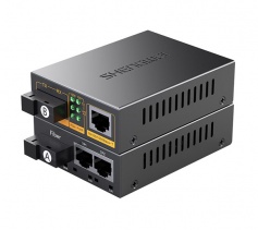 千兆1光2電單模單纖 一對(duì)裝 勝為SC口光纖收發(fā)器3Km BGH312AB